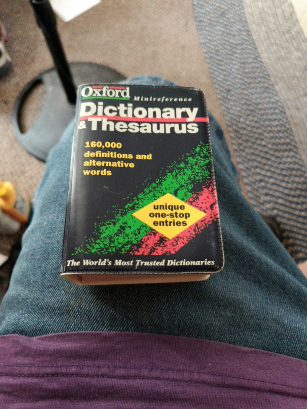 Oxford Pocket Dictionary & Thesaurus - Black with Yellow and White Text 1995